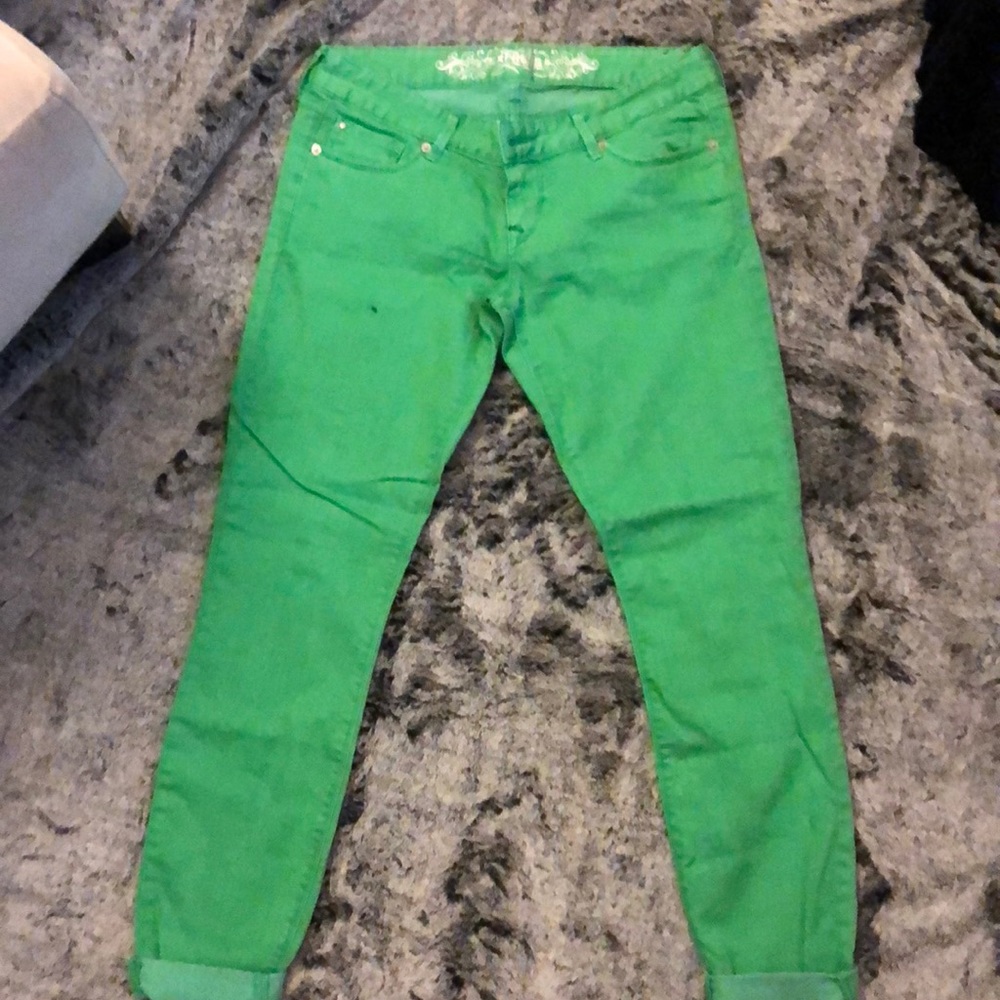Lime green express jean leggings